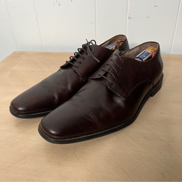 Banana Republic Men's Dark Brown Leather Dress Shoes Size 11.5 Oxfords - Picture 2 of 13